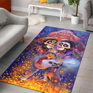 Coco Day Of The Dead Living Room Cartoon Floor Carpet Rectangle Rug