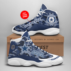 Dallas Cowboys Jordan 13 Personalized Shoes Dallas Cowboys Customized Name Sneaker