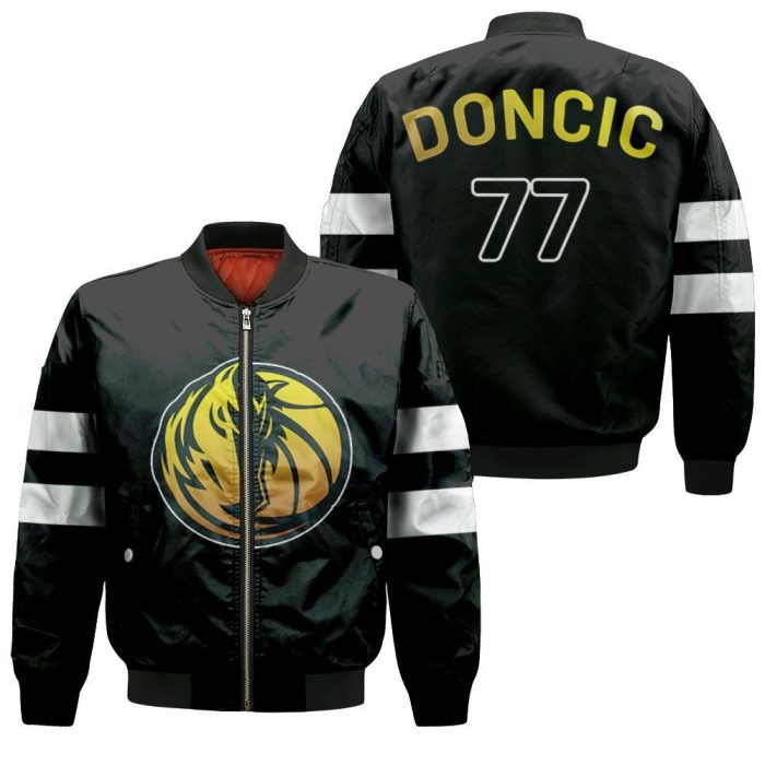 Dallas Mavericks Luka Doncic 77 NBA Golden Edition White Bomber Jacket