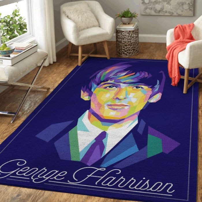 George Harrison The Beatles Band The Legend For Beatles Fans 1 Area Rug Living Room And Bed Room Rug