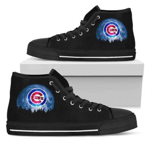 Halloween Moon Mystery Chicago Cubs MLB Custom Canvas High Top Shoes