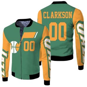 Jazz Jordan Clarkson 2020-21 Earned Edition Green Inspired Fleece Bomber Jacket