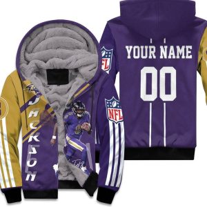 Lamar Jackson Baltimore Ravens 3D Personalized Unisex Fleece Hoodie