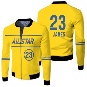 Lebron James Lakers 2021 All-Star Western Conference Gold Inspired Fleece Bomber Jacket