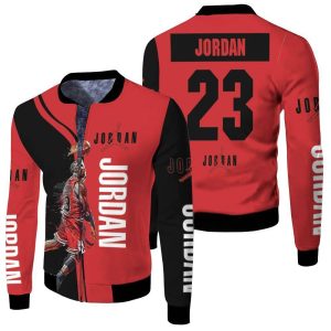Michael Jordan 23 Chicago Bull Jump Shot Logo Fleece Bomber Jacket