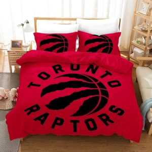 NBA Toronto Raptors Logo Basketball Bedding Set- 1 Duvet Cover & 2 Pillow Cases