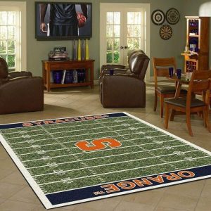 NFL Football Fans Syracuse Orange Home Field Area Rug Football Home Decor
