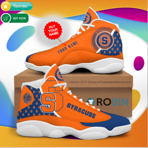 Personalized Name Syracuse Orange Jordan 13 Sneakers - Custom JD13 Shoes