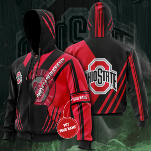 Personalized Ohio State Buckeyes Zip-Up Hoodie For Fans
