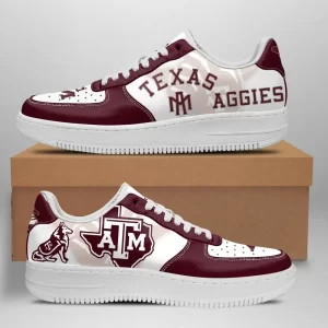 Texas A&M Aggies Nike Air Force Shoes Unique Football Custom Sneakers