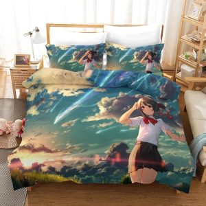 Your Name Kimi no na wa Makoto Shinkai #9 Duvet Cover Pillowcase Bedding Set Home Bedroom Decor