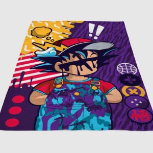 Dragon Ball Z Pop Art Wallpaper Fleece Blanket Sherpa Blanket