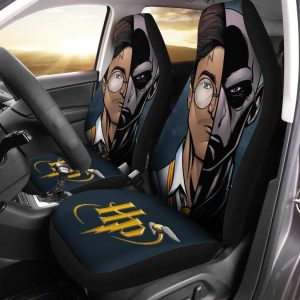 Harry and Voldemort Cartoon Half Face Seat Covers