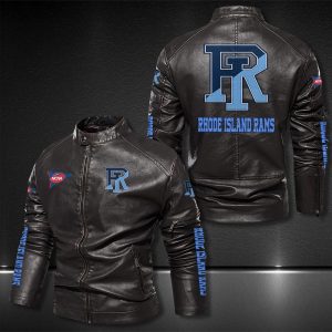 Rhode Island Rams Motor Collar Leather Jacket For Biker Racer