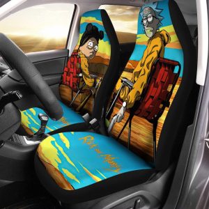 Rick And Morty X Breaking Bad Cartoon Car Seat Covers - Car Accessories