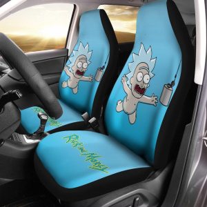 Rick and Morty Blue Car Seat Covers - Car Accessories