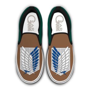AOT Wing of Freedom Slip On Shoes Custom Symbol Anime Attack On Titan Shoes