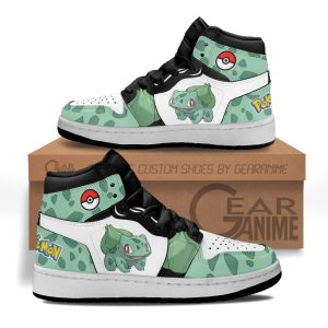 Bulbasaur Kids Sneakers Custom Anime Pokemon Kids Jordan 1 Shoes
