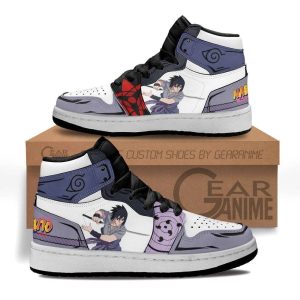 Sasuke Uchiha Kids Sneakers Custom Anime NRT Kids Jordan 1 Shoes