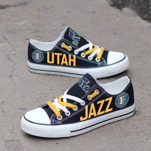 Utah Jazz Custom Shoes Basketball Jazz Low Top Sneakers Utah NBA Jazz Gumshoes Utah Jazz Low Top Sneakers LT1199