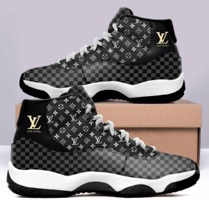 Black Monogram Louis Vuitton Air Jordan 11 Custom Sneakers Shoes JD110191