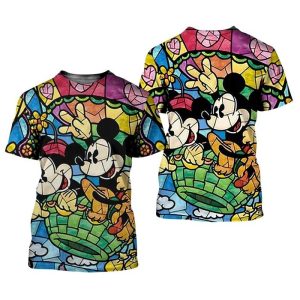 Mickey & Minnie Mouse Geometric Patterns Disney Graphic Cartoon Outfits Unisex T-Shirt