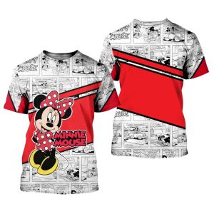 Minnie Mouse Jordan Red White Comic Patterns Disney Graphic Cartoon Outfits Unisex T-Shirt