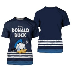 Navy Donald Duck Head Disney Graphic Cartoon Outfits Unisex T-Shirt
