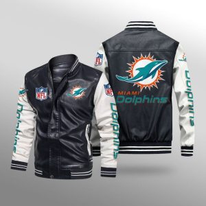 Miami Dolphins Leather Bomber Jacket CTLBJ200