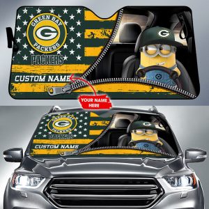 Green Bay Packers NFL Football Team Car Sun Shade Minions CSS0729