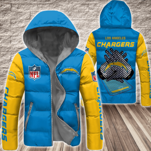 Los Angeles Chargers NFL 3D Custom Name Down Filled Coat DFC085