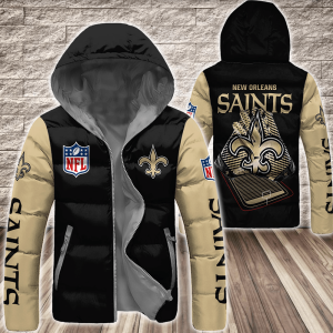 New Orleans Saints NFL 3D Custom Name Down Filled Coat DFC077