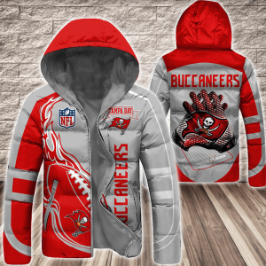 Tampa Bay Buccaneers NFL 3D Custom Name Down Filled Coat DFC076