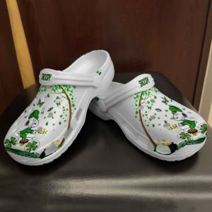 Custom Name Snoopy The Peanuts Green White Crocs Crocband Clog Comfortable Water Shoes BCL1819