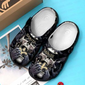 New Orleans Saints Skulll Crocs Crocband Clog Comfortable Water Shoes BCL1818