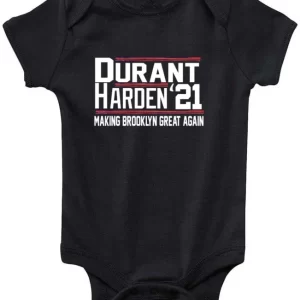 Baby Onesie James Harden Kevin Durant New Jersey Brooklyn Nets 2021 Creeper Romper