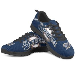 Milwaukee Brewers MLB Canvas Shoes Running Shoes Black Shoes Fly Sneakers
