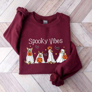 Halloween Sweatshirt Halloween Sweater Ghost Sweatshirt Halloween Dog Sweatshirt Ghost Dog Shirt