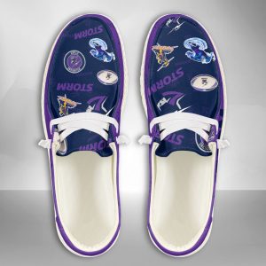 NRL Melbourne Storm Hey Dude Shoes Wally Lace Up Loafers Moccasin Slippers HDS2606