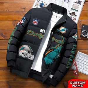 Miami Dolphins NFL Premium Puffer Down Jacket Personalized Name