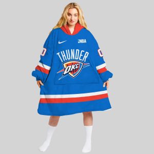 NBA Oklahoma City Thunder Personalized Oodie Blanket Hoodie Wearable Blanket Snuggie Hoodie