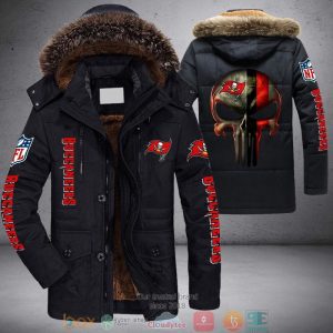 NFL Tampa Bay Buccaneers Punisher Skull 3D Parka Jacket Fleece Coat Winter PJF1213