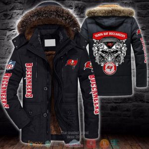 NFL Tampa Bay Buccaneers Skull 3D Parka Jacket Fleece Coat Winter PJF1216