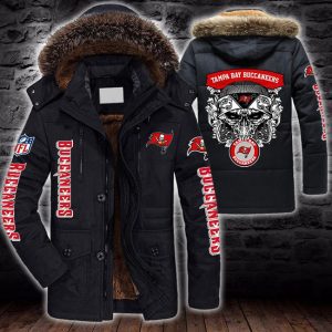 NFL Tampa Bay Buccaneers Skull Parka Jacket Fleece Coat Winter PJF1217
