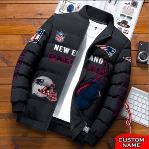 New England Patriots NFL Premium Puffer Down Jacket Personalized Name