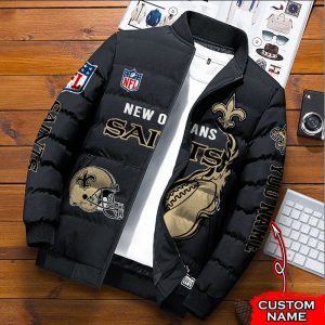 New Orleans Saints NFL Premium Puffer Down Jacket Personalized Name