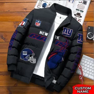 New York Giants NFL Premium Puffer Down Jacket Personalized Name
