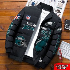 Philadelphia Eagles NFL Premium Puffer Down Jacket Personalized Name