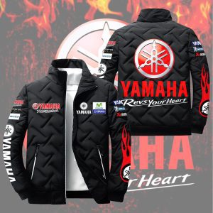 Yamha Racing Team Padded Jacket Stand Collar Coats