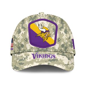 Minnesota Vikings Camo 2023 Salute To Service Personalized Classic Baseball Cap